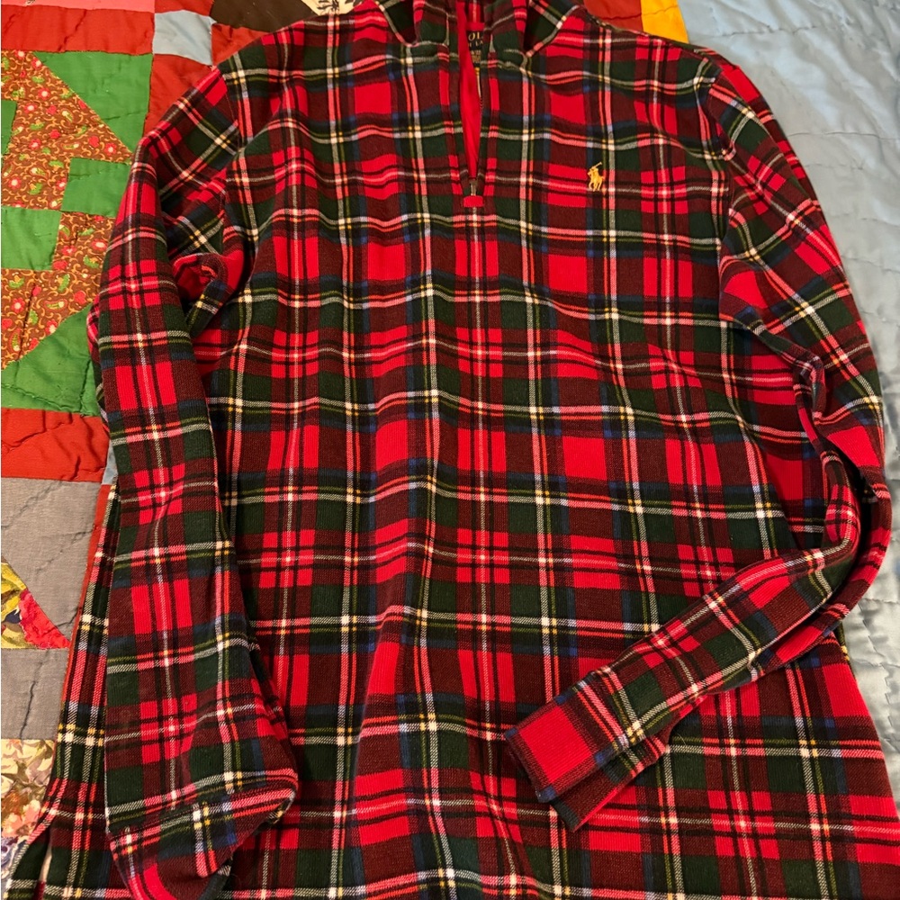 Polo Ralph Lauren Red and Green Plaid Pullover